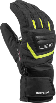 Gloves LEKI Griffin 3D Junior Black/Neon - 2023/24