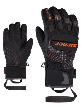 Gloves Ziener Luro AS PR Junior Glove Junior Black Orange Pop Print - 2023/24