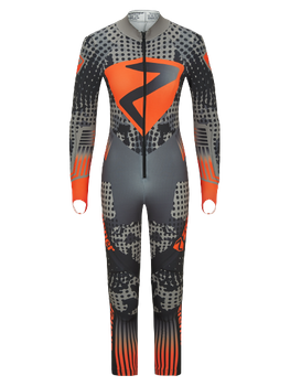 Racesuit Ziener RCE Racesuit Padded Junior Black Foggy Print Orange Pop - 2023/24