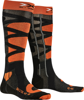 Ski socks X-SOCKS Ski Control 4.0 Anthracite Melange/X-Orange - 2022/23