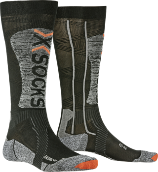 Ski socks X-Socks Ski Energizer LT 4.0 Black/Stone Grey Melange - 2023/24
