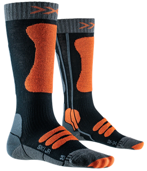 Ski socks X-Socks Ski Junior 4.0 Anthracite Melnage/X-Orange - 2023/24