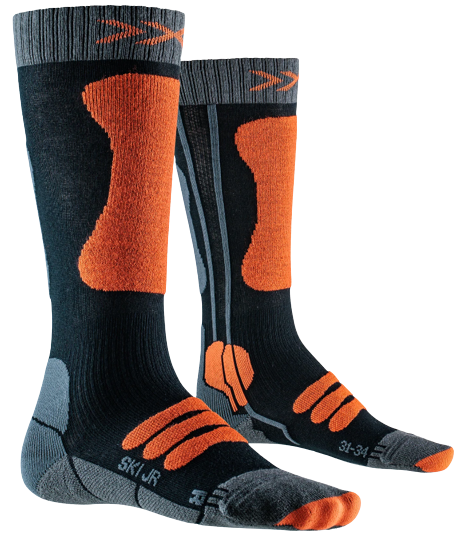 Ski socks X-Socks Ski Junior 4.0 Anthracite Melnage/X-Orange - 2023/24