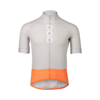 Fahrradtrikot POC M's Essential Road Logo Jersey Granite Grey/Zink Orange - 2022