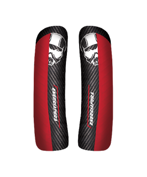 Schienbeinschutz ENERGIAPURA Carbon Racing CDM Black/White Skull/Red - 2023/24