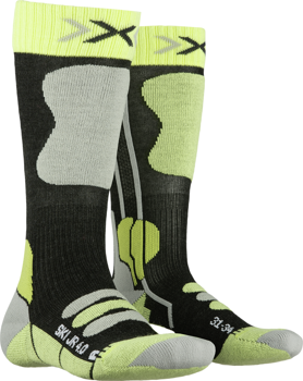 Skisocken X-Socks Ski Junior 4.0 Mid Anthracite Melange/Green Lime - 2023/24