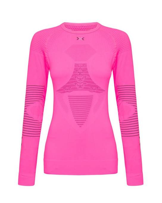 Thermounterwäsche X-BIONIC Energizer Evo Shirt Round Neck LG SL Women Flamingo/Antracite - 2022/23