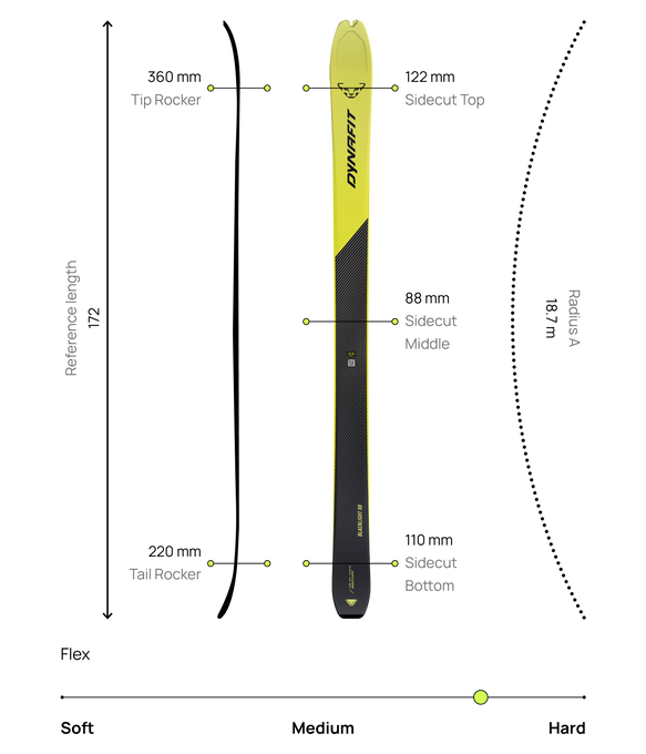 Narty Dynafit Blacklight 88 FI 90 Fluo Yellow - 2025/26