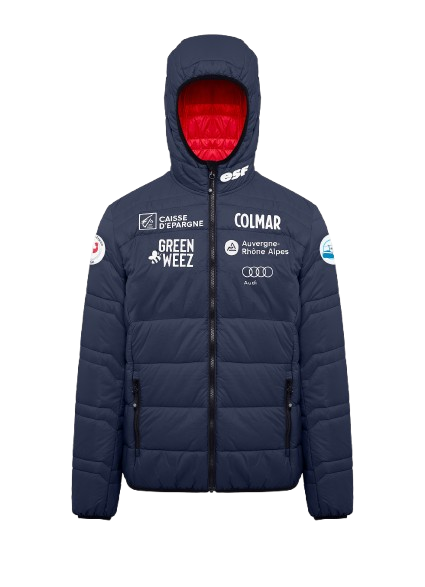 Herren-Daunenjacke Colmar Replica Quilted Hoodie Jacket Navy/Rosso - 2025/26