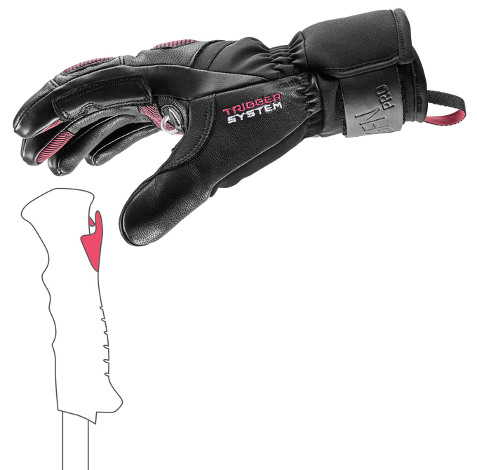 Rękawice LEKI Griffin Pro 3D Woman Black/Rose- 2024/25