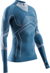 Koszulka termoaktywna X-bionic Energy Accumulator Light Shirt LS 1/2 Zip WMN Mineral Blue/Arctic White - 2024/25