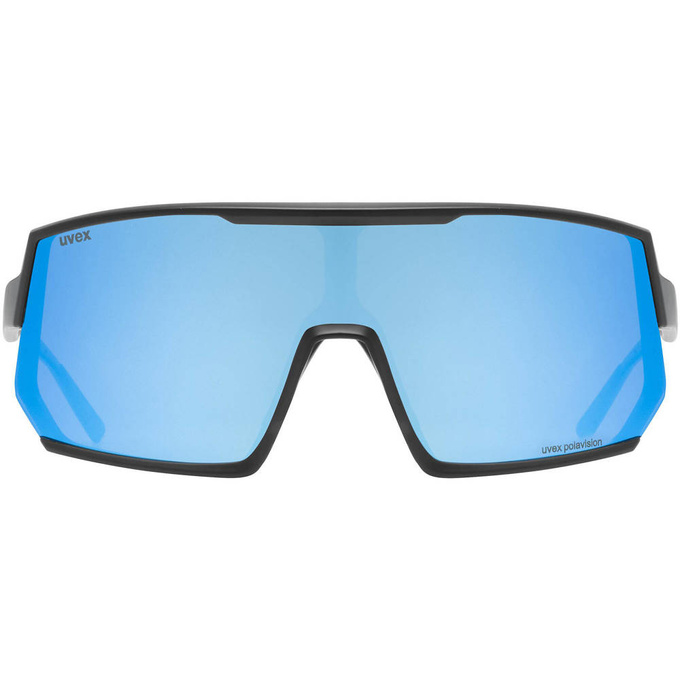 Sunglasses Uvex Sportstyle 235 P - Black Mat/Mirror Blue - 2023