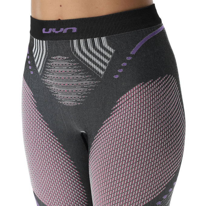 Kalesony UYN Woman Evolutyon UW Pants Long Melange Anthracite Melange/Raspberry/Purple - 2023/24