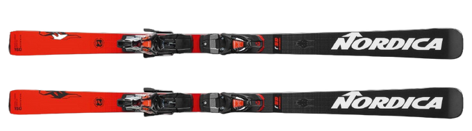 Skis Nordica Dobermann GSJ Plate + Master Race 10 TCX Black Flo Red - 2023/24