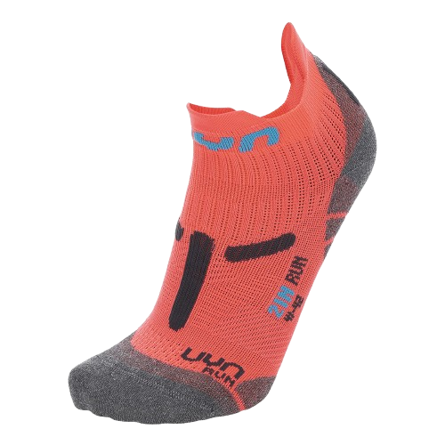 Laufsocken UYN Woman Run 2IN Socks Coral Fluo/Anthracite