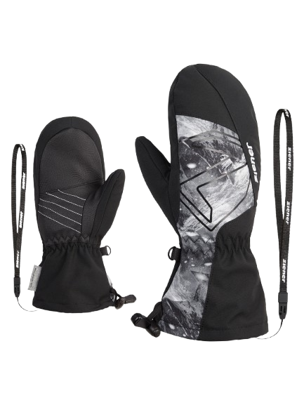 Rękawice Ziener Lavalino-z As® Aw Mitten Glove Junior Unisex Black Grey Mountain Print - 2025/26
