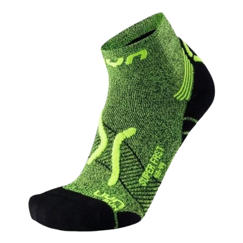 Laufsocken UYN Man Run Super Fast Socks Yellow Fluo Melange/Black