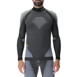 Koszulka termoaktywna UYN Man Evolutyon UW Shirt LG_SL Melange Anthracite Melange/Blue/Yellow Shiny - 2023/24