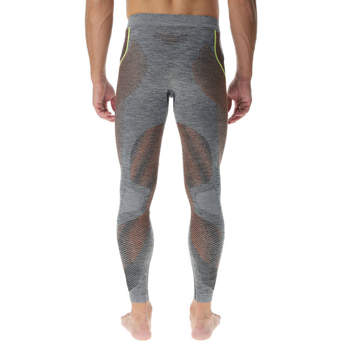 Thermounterwäsche UYN Man Ambityon UW Pants Long Black Melange/Atlantic/Orange Shiny - 2023/24