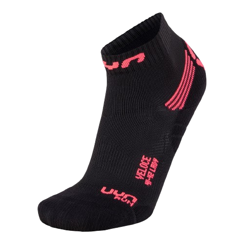 Outdoor Socks UYN Run Veloce Woman Black/Coral Fluo