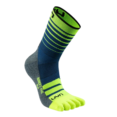 Skarpety trekkingowe UYN Man Runner's Five Socks Blue/Yellow Fluo
