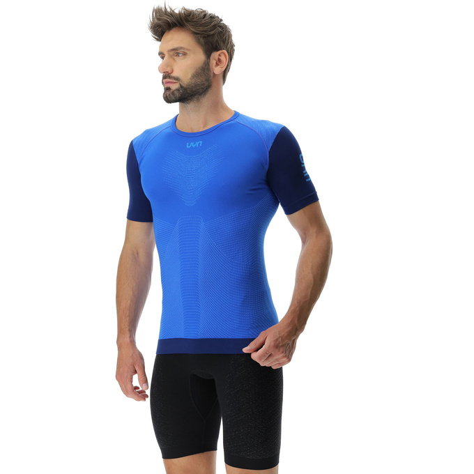 Laufshirt UYN Man Running PB42 OW Shirt SH_SL Strong Blue/Peacot