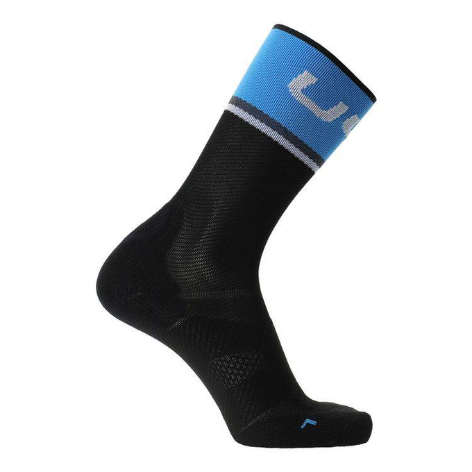 Cycling Socks UYN Man Cycling One Light Black/Cobalt Blue