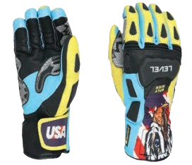 Rękawice Level SQ CF US Ski Team By Lauren Macuga Black/Yellow - 2025/26