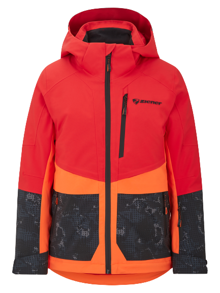 Skijacke Ziener Trivor Junior Padded Red Orange Pop - 2024/25
