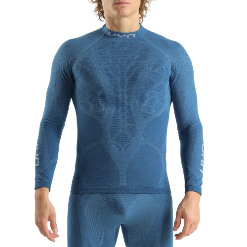 Thermal underwear UYN Man Elevatyon Biomorph UW Shirt Long SL Turtle New Neck Blue Atoll - 2025/26