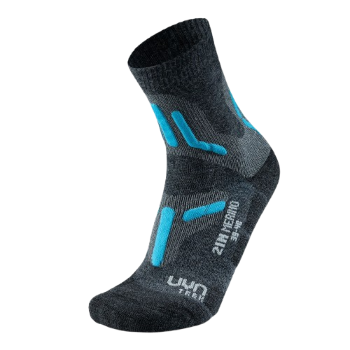 Outdoor Socken UYN Lady Trekking 2in Merino Socks Mid Grey/Turquise