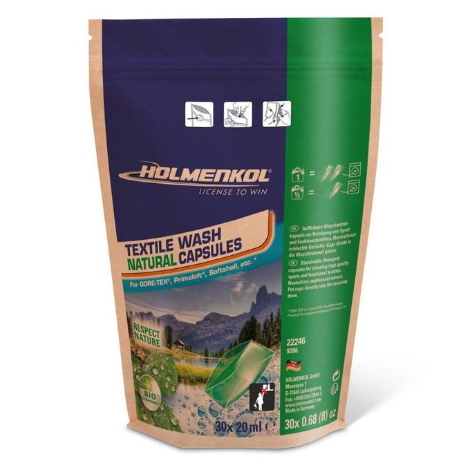 Kapsułki do prania Holmenkol Textile Wash Natural Capsules 30 stc