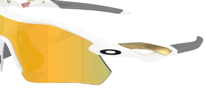 Sonnenbrill Oakley Radar Plate Polished White/Gold Frame/Prizm 24K Polarized Lenses