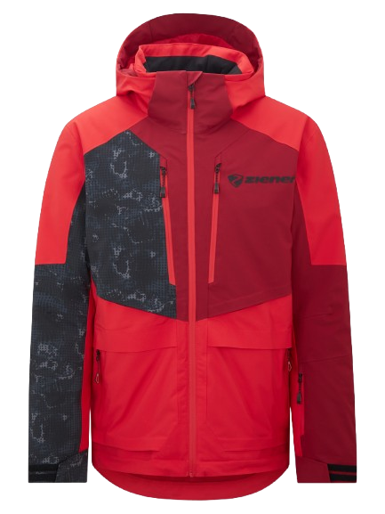 Kurtka narciarska Ziener Trivor Man Padded Red Black Foggy Print - 2025/26