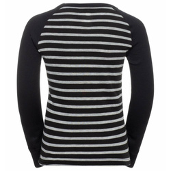 Koszulka termoaktywna ODLO Active Warm Eco Kids Stripes BL Top Crew Neck LS Black/Grey Melange - 2022/23