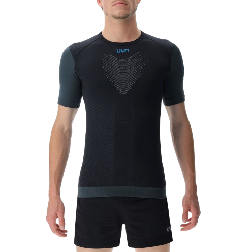 Laufshirt UYN Man Running PB42 OW Shirt SH_SL Black Beauty/Iron Gate