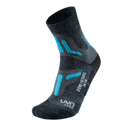 Outdoor Socken UYN Lady Trekking 2in Merino Socks Mid Grey/Turquise