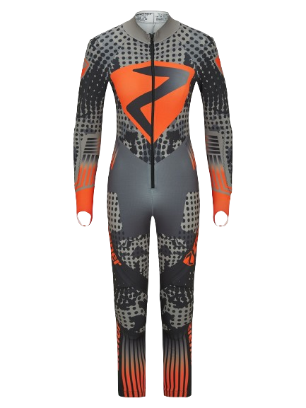 Guma narciarska Ziener RCE Racesuit Black Foggy Print Orange Pop - 2024/25
