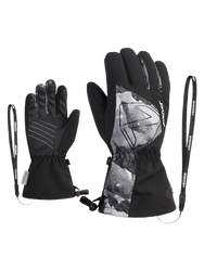 Rękawice Ziener Laval-z As® Aw Glove Junior Unisex Black Grey Mountain Print - 2025/26