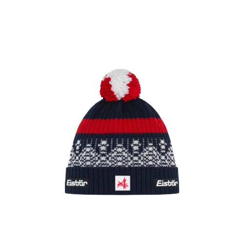 Czapka Eisbar Norrak Pompon MÜ SA Navy Blue/White/Red - 2025/26
