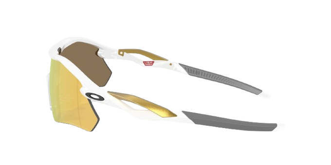 Sonnenbrill Oakley Radar Plate Polished White/Gold Frame/Prizm 24K Polarized Lenses