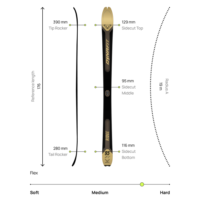 Skis Dynafit Ridge 95 Black Out/Gold - 2025/26