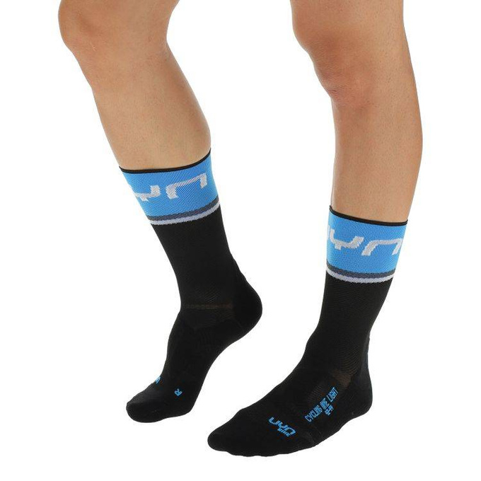 Cycling Socks UYN Man Cycling One Light Black/Cobalt Blue