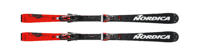 Ski Nordica Dobermann SL WC Dept Plate Black Red + Marker X-Comp 18 Black Flo Red - 2023/24