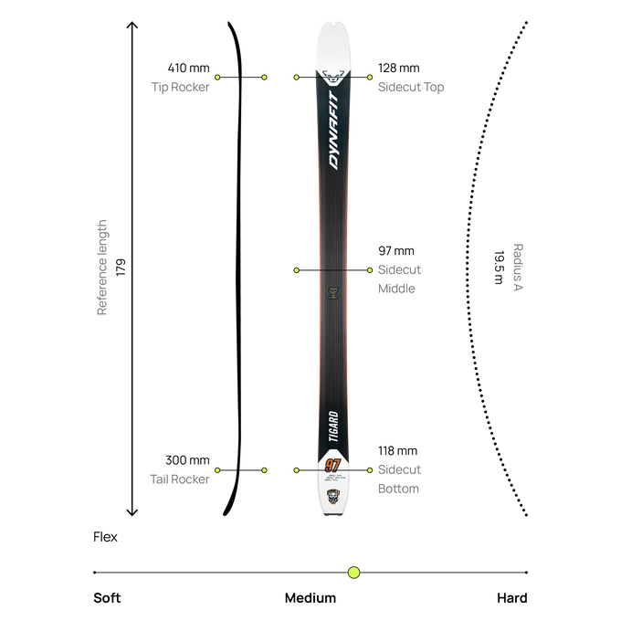 Narty Dynafit Tigard 97 Black/White - 2025/26