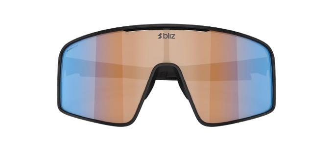 Okulary BLIZ P001 Matte Black Frame / Coral/Orange Mirror Blue Lenses