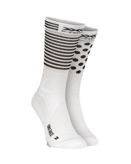 Skarpety rowerowe X-SOCKS Bike Race 4.0 Arctic White/Dot/Stripe - 2024