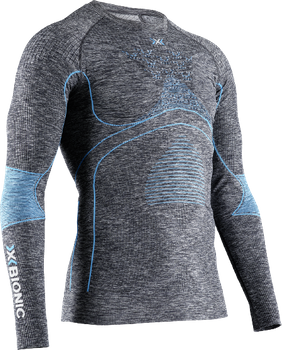 Koszulka termoaktywna X-bionic Energy Accumulator 4.0 Melange Shirt LG SL Men Dark Grey Melange/Blue - 2023/24