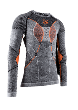 Koszulka termoaktywna X-bionic Merino Shirt LG SL Men Black/Grey/Orange - 2023/24