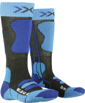 Skarpety narciraskie X-Socks Ski Junior 4.0 Anthracite Melange/Electric Blue - 2023/24